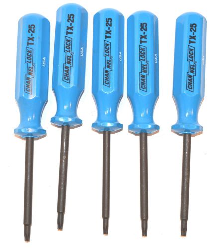 5 nos channellock usa professional 7-1/4&#034; oal #25 torx screwdriver #tx-25 for sale