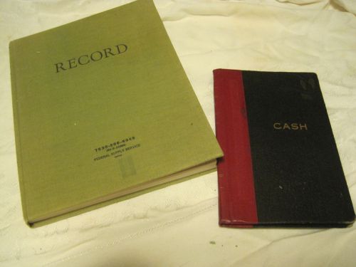 VTG GREEN Cloth HBK Ledger/Record BK FROM Federal Supply Accounting&amp;CASH BOOK