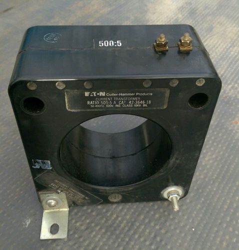 Eaton Cutler Hammer 500:5 Current Transformer Cat# 42-3646-18, 50-400Hz 600 Volt