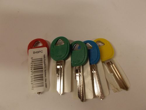 HyKo Colored Plastic Head Key Blanks B49PC x 5