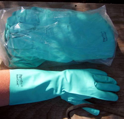 Lot 24 (2 dozen) perfect fit powercoat thick nitrile gloves size 8 large lg for sale