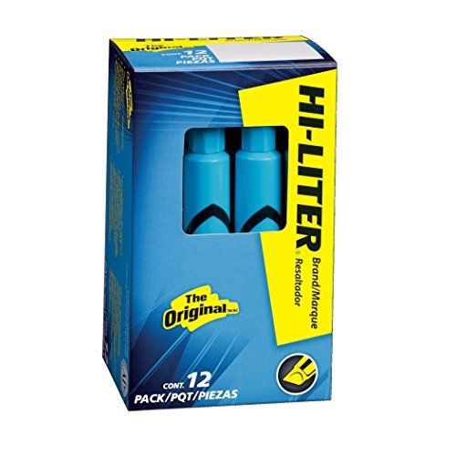 HI-LITER Desk Style, Chisel Tip, Blue, 12 Count (07746)