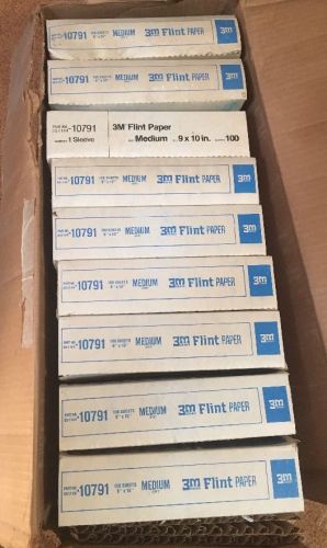 NOS 3M Medium Grit Flint Paper 100 Sheets 9x10 PN 10791 Coated Abrasive Sheets