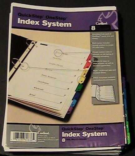 Cardinal Quickstep Onestep Index System Tabs 7 Thru 12 Three Hole Punched