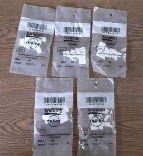5 Bags of WALDOM 22-01-3037-P CONNECTOR HOUSING PKG/10