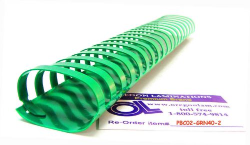 Kelly green plastic comb binding spines 2&#034; diameter (50mm) (80) by attalus for sale