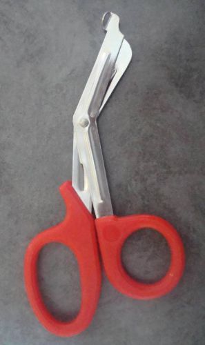 2 Red Utility Scissors 5.5&#034; EMT Medical Paramedic Nurse