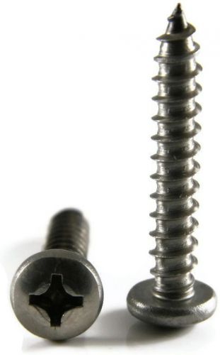 Sheet metal screws stainless steel phillips pan head #8 x 1&#034; qty 25 for sale