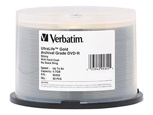 Verbatim UltraLife 4.7GB 8x Gold Archival Grade DVD-R, 50-Disc Spindle