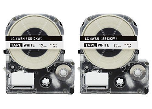 2 pk generic epson labelworks label cartridge black on white label maker tape for sale