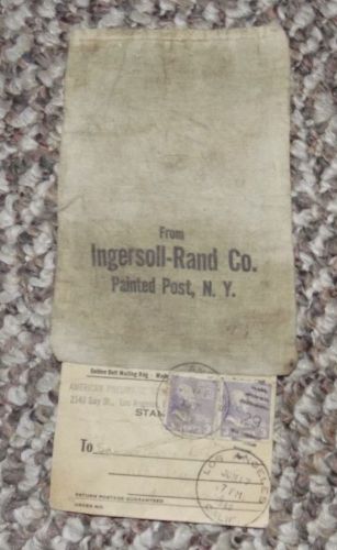 Vintage 1946 Ingersoll-Rand Co Shipping Bag with Postage Stamps - New York !!