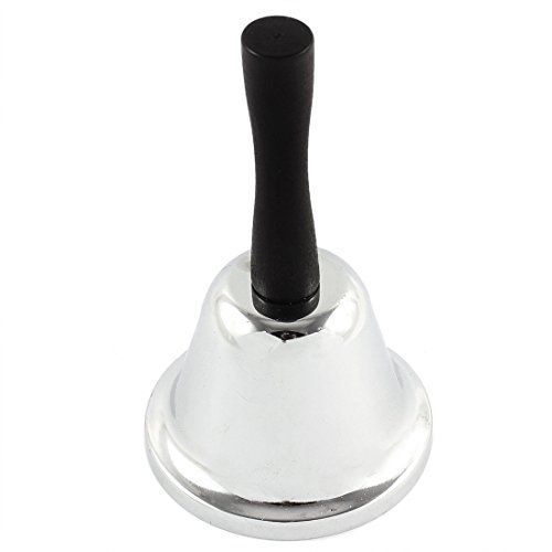 uxcell® Restaurant Plastic Handgrip Shaking Hand Bell Handbell Silver Tone