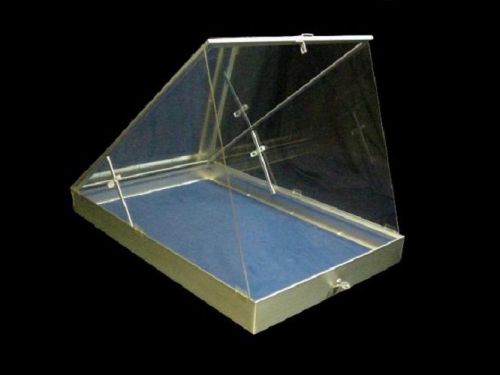 Aluminum Display Case End Opening  22 x 34 x 3 1/4 with Keyed Lock (Black)