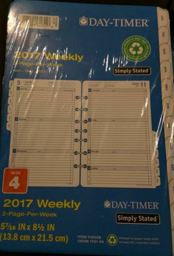 Day-Timer Simply Stated, 2 PPW Planner Refill - 2017 - 5 1/2 x 8 1/2 # 12028