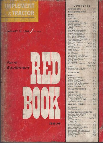 Old Vintage January 1964 Manual Implement &amp; Tractor Farm Equipment Red Book