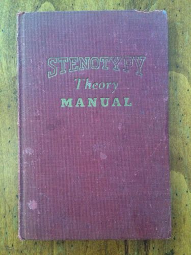 Stenotype Theory Manual 1940 Vintage Typing typewriter old Book stenotypy