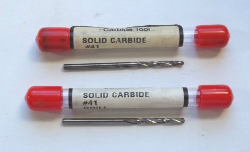 2 New USA #41 Solid Carbide Drill Bits