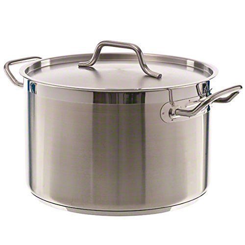 Pinch sp-12 12 qt induction-ready stainless steel stock pot w/ cover for sale