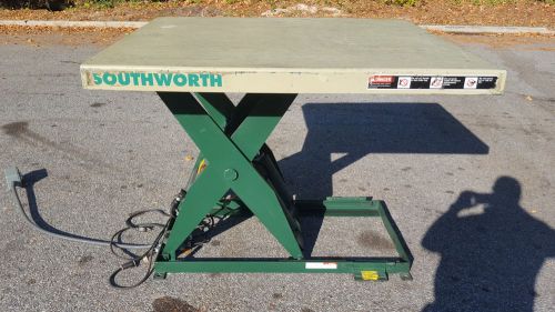 Southworth scissor lift table - 48&#034; x 54&#034; table - 4,000 lb. capacity for sale