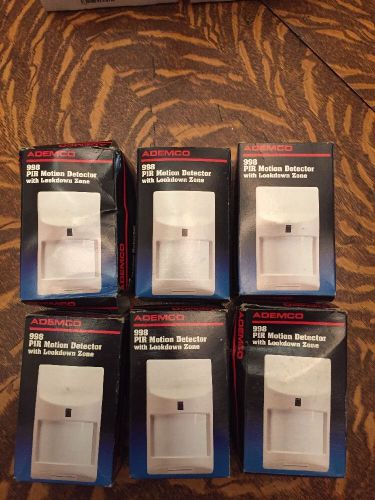 6 (SIX). Ademco 998 PIR Motion Detectors With Look Down Zone New in box