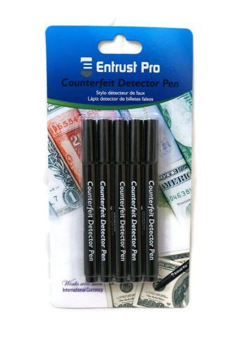 Entrust Pro Counterfeit Money Detector Pen Marker (5-Pack) Dollars Pesos Euro...