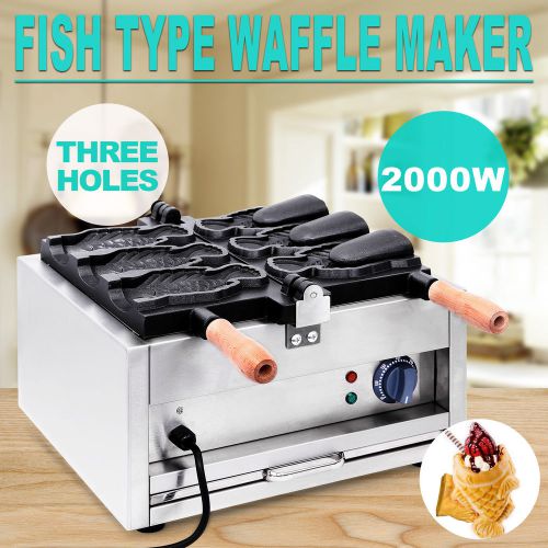 TAIYAKI MAKER WAFFLE MACHINE TEMPERATURE CONTROL OPEN MOUTH FRYER EXCELLENT