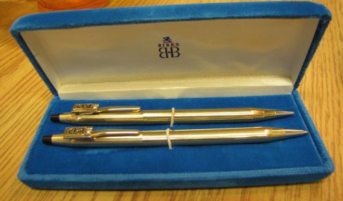 Birks set ball pen and pencil CP rail train Cross gold field with little diamond