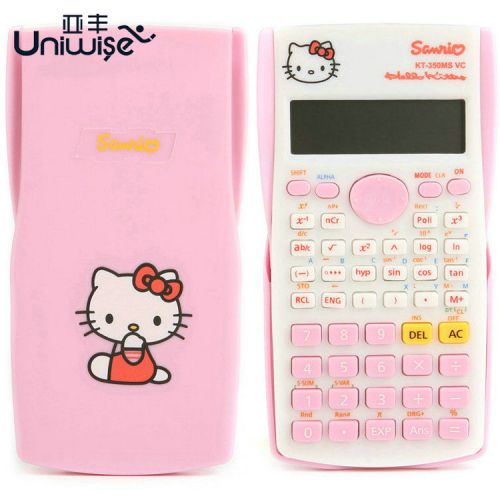 Hello kitty &amp; doraemon function calculator uniwise 10+2 digital display cute new for sale