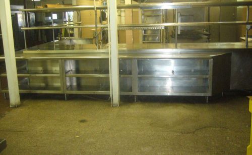 Commercial kitchen food preparation line stainless steel