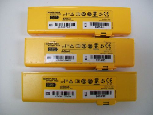 Lot of 3 Defibtech Lifeline DBP-2003 Battery Pack (2015)