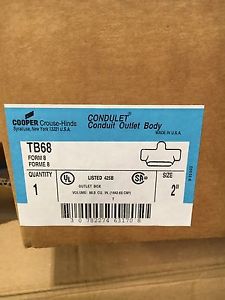 Crouse Hinds TB-68 conduit outlet body 2&#034; TB68 Free Shipping
