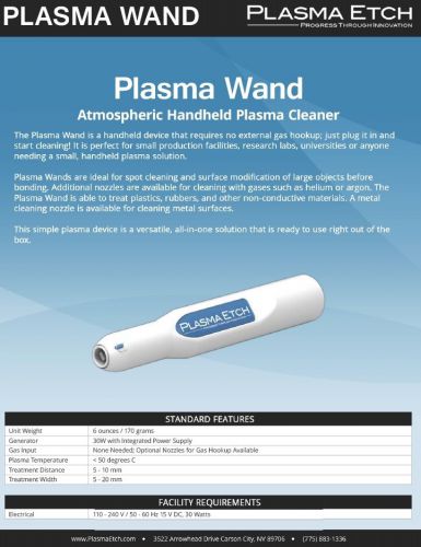 Plasma Wand Hand Held Atmospheric Plasma Cleaner