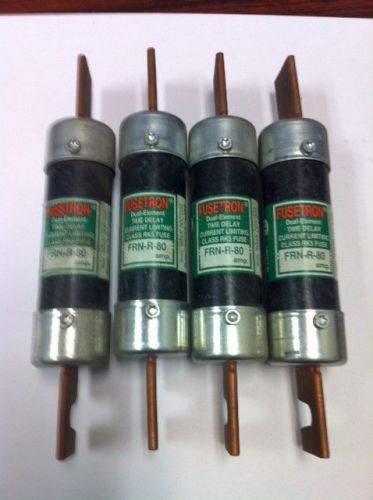 Bussmann Fusetron FRN-R-80 Time Delay Fuse 80A, 250V, Qty of 4, Lot 9