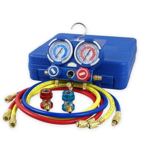 Zeny 3 way diagnostic manifold gauge kit ideal for r134ar22 r410a refrigerant... for sale