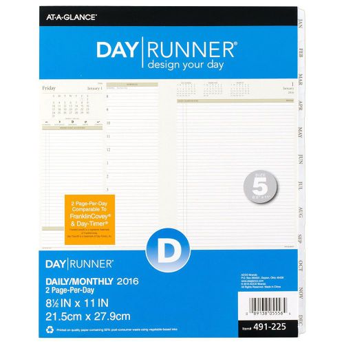 Day Runner Weekly Planner Refill, 8.5 x 11 Inches Page Size (491-225-16)