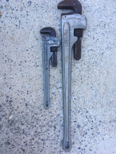 Ridgid 836 &amp; 818 36&#034; 18&#034; aluminum pipe wrench lot used for sale