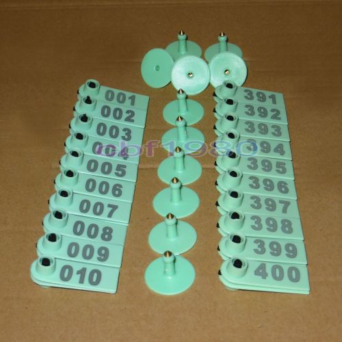NO. 001-400 Light Green Ear Tag Livestock Tag For Animal Sheep Pig Goat Used
