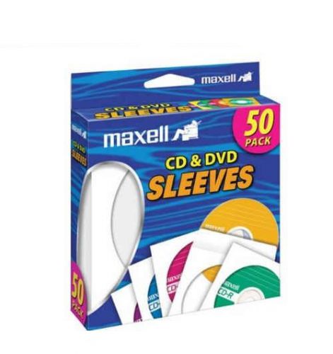 Maxell 190135 CD-400 CD/DVD Sleeves (50-Pack) - Sleeve - Slide Insert
