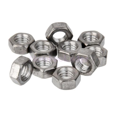 10pcs m8*6 titanium alloy hexagonal thread nuts for bolts screws lock silver for sale