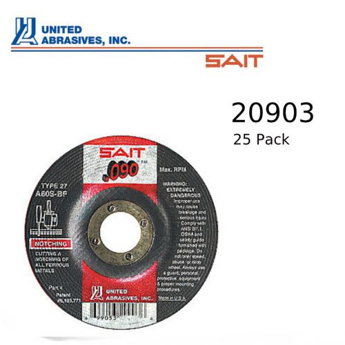 UA SAIT 20903 4.5 X .090 X 7/8 in SAIT A60S DT  .045 Thin Cut-off Wheel, 25 Pack