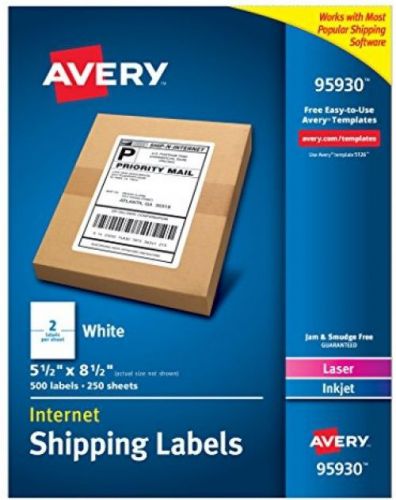 Avery White Internet Shipping Labels, 5-1/2 X 8-1/2 Inches, Pack Of 500 Labels
