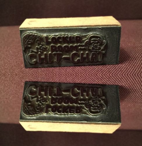 Vintage Letterpress Printing Locker Room Chit Chat With Faces Printers Block