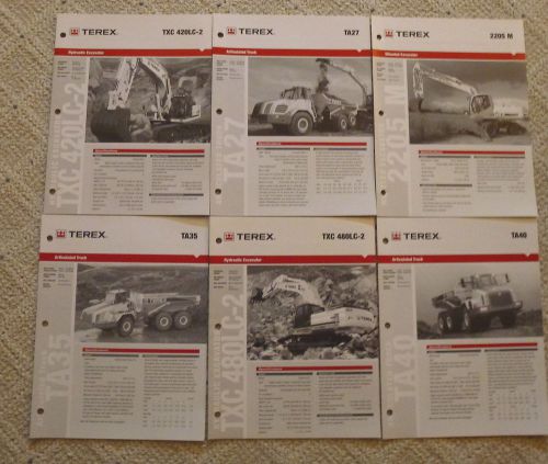 TEREX OFF HIGHWAY TRUCKS SCRAPER SPECIFICATIONS   BROCHURES &#034;NEW&#034; NICE  LOT of 6