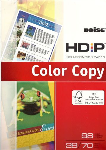 Boise HD:P Color Copy Paper, 98 Bright, 500 Sheets/Ream, 8 1/2&#034; x 14&#034;, 28 lb.NEW
