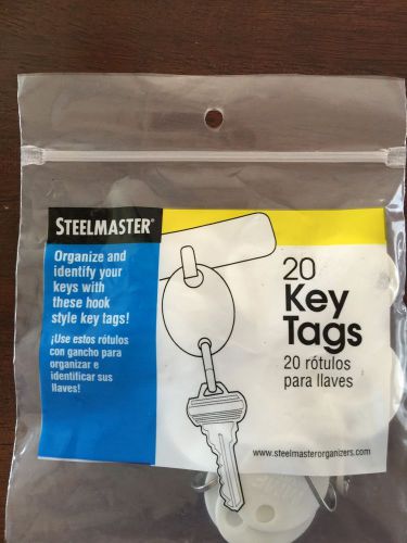 MMF Industries Hook Style Oval Key Tag -Plastic -20 / Pack -White # MMF201800706