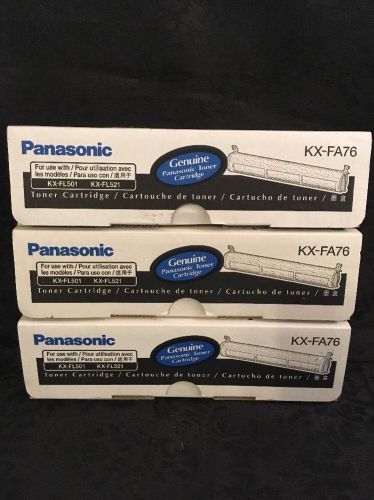 3 NEW SEALED GENUINE PANASONIC TONER CARTRIDGE KX-FA76
