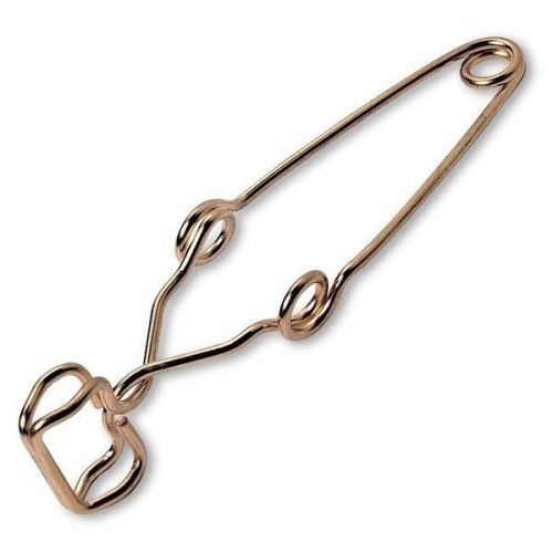 Stoddards test tube clamp with finger grips - steel wire brass finish - 5 inch l for sale