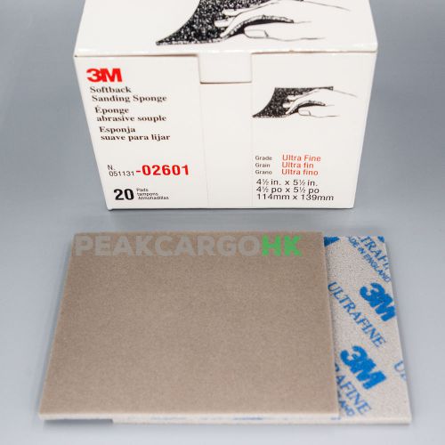 20-PKG 3M ULTRA FINE GRIT #800-1000 Softback Sanding Sponge Hand Abrasive Sheet