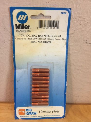 NEW Miller Mig Contact Tips 10 .023/.025 (0.6mm)M10/15/25/40 087299