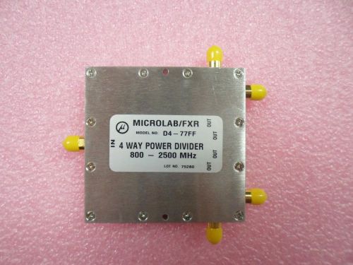 MICROLAB/FXR D4-77FF, Power Splitter, 4 way, SMA CONN, 800-2500 MHz, NEW